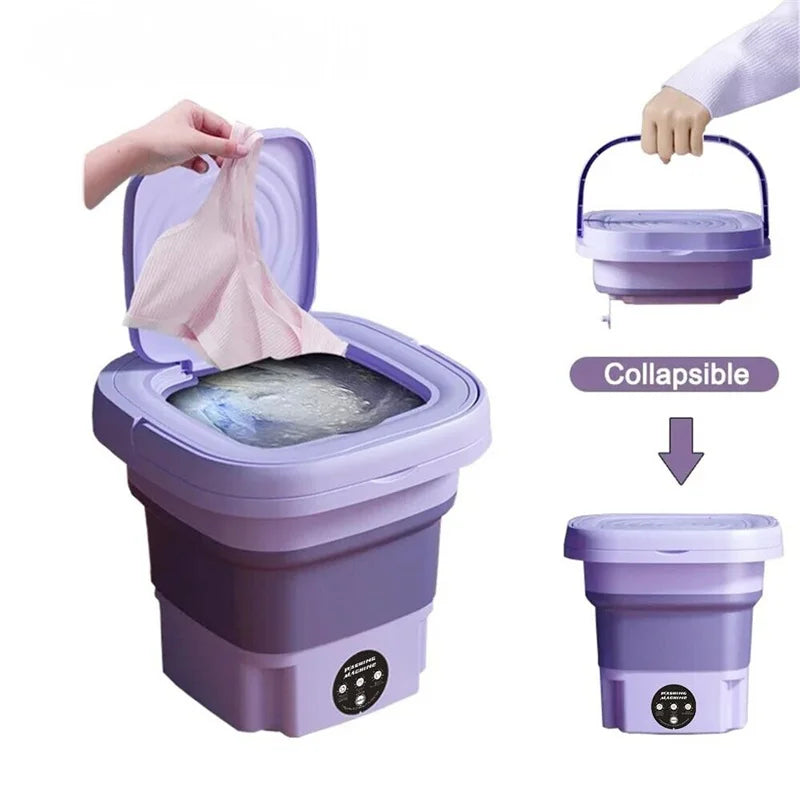 Mini Machine à Laver Pliable 8L - Pour sous-vêtements, culottes, mouchoirs,chaussettes et vêtements de bébé