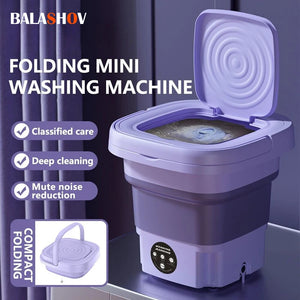 Mini Machine à Laver Pliable 8L - Pour sous-vêtements, culottes, mouchoirs,chaussettes et vêtements de bébé