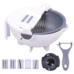 Charger l&#39;image dans la galerie, 9 in 1 Vegetable Cutter with Drain Basket Multifunctional Large Capacity Magic Rotate Vegetables Chopper Veggie Shredder Grater
