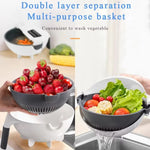 Charger l&#39;image dans la galerie, 9 in 1 Vegetable Cutter with Drain Basket Multifunctional Large Capacity Magic Rotate Vegetables Chopper Veggie Shredder Grater
