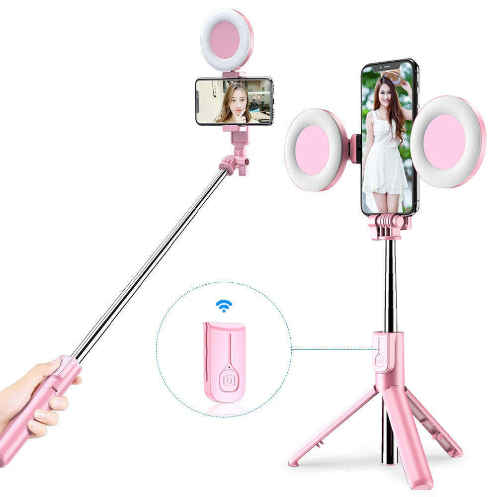 Selfie Duo - La Canne à selfie double éclairage.