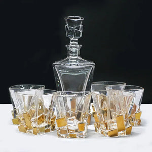 Carafe Luxueuse à Whisky + 6 verres en cristal.