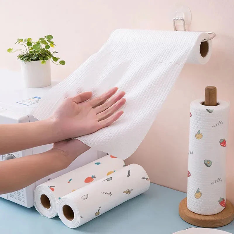 Rouleau de Lingettes Réutilisables pour la Cuisine, Usage Humide et Sec.