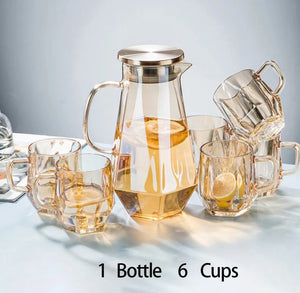 Carafe VIP + 6 Verres  Design Diamant.