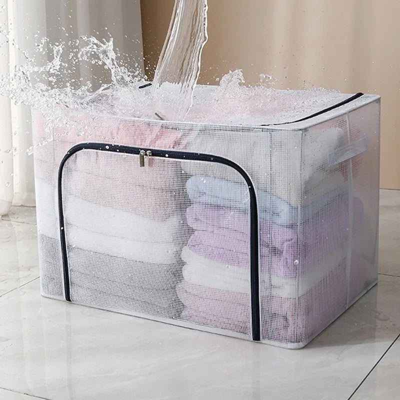 Transparent clothing organizer Multi-functional folding bins toy storage box waterproof storage box home storage shelves.