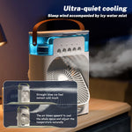 Charger l&#39;image dans la galerie, Portable Air Conditioner Fan 4 in 1 Personal Mini Cooling Spray Fan Small Aircon Humidifier Desk Fan for Home Office Room.
