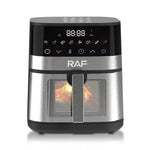 Charger l&#39;image dans la galerie, RAF 5.0L Large Capacity 1400W Stainless Steel Air Fryer Oven Fryer Oil Free Electric Digital With Visible Window Touch Screen.
