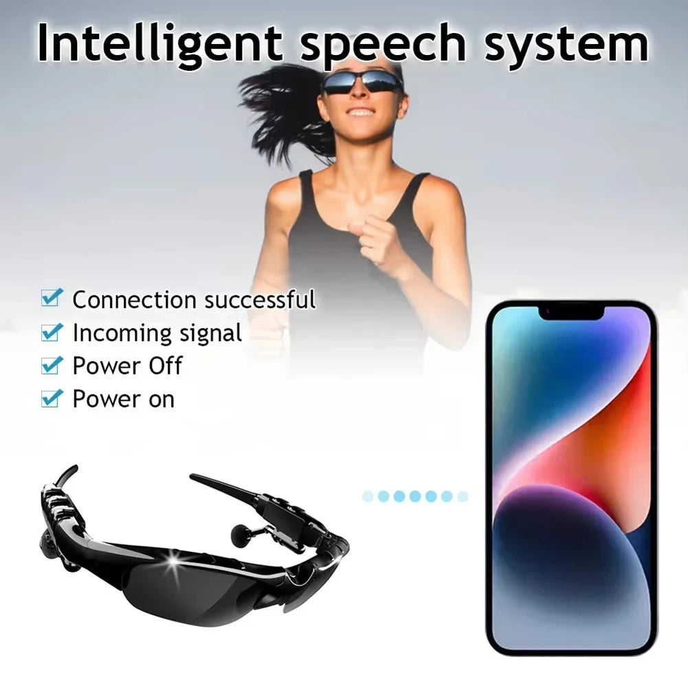 Smart Bluetooth Audio Glasses Outdoor Sports Cycling Surround Sound Headphones Listen To Music Call Polarized Sunglasses.