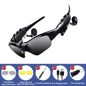 Smart Bluetooth Audio Glasses Outdoor Sports Cycling Surround Sound Headphones Listen To Music Call Polarized Sunglasses.