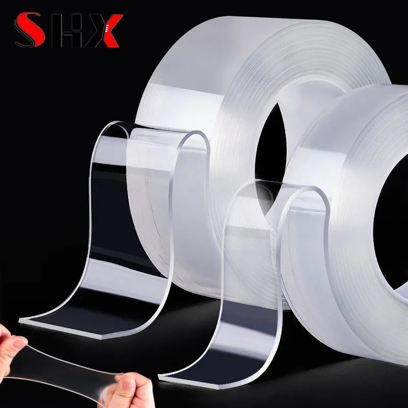 Nano Double Sided Sticker Reusable Traceless Nano Transparent Self Adhesive Sticker Washable Waterproof Double-Sided Tapes.