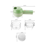 Charger l&#39;image dans la galerie, 4In1 Electric Vegetable Cutter Set Handheld Wireless Electric Garlic Masher Food Chopper Meat Grinder Machine Food Peel Slice
