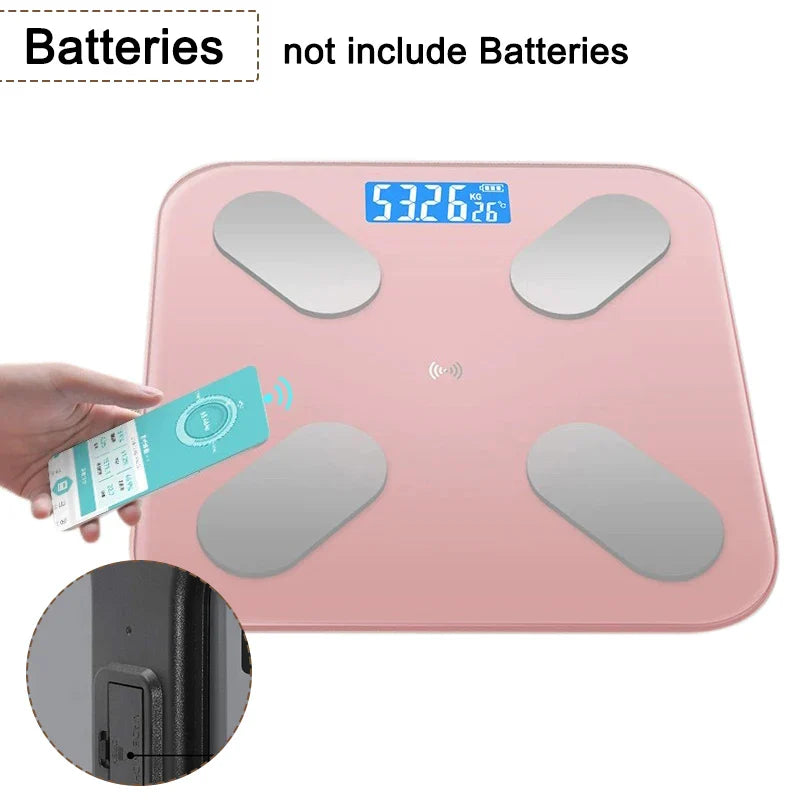Smart Body Fat Scale Wireless Digital Bathroom Scale Bluetooth Electronic Weight Scale with Smartphone App.