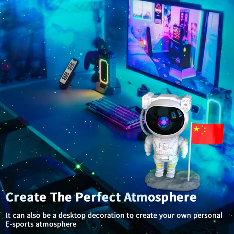 Projecteur Astronaute 360° avec Télécommande.