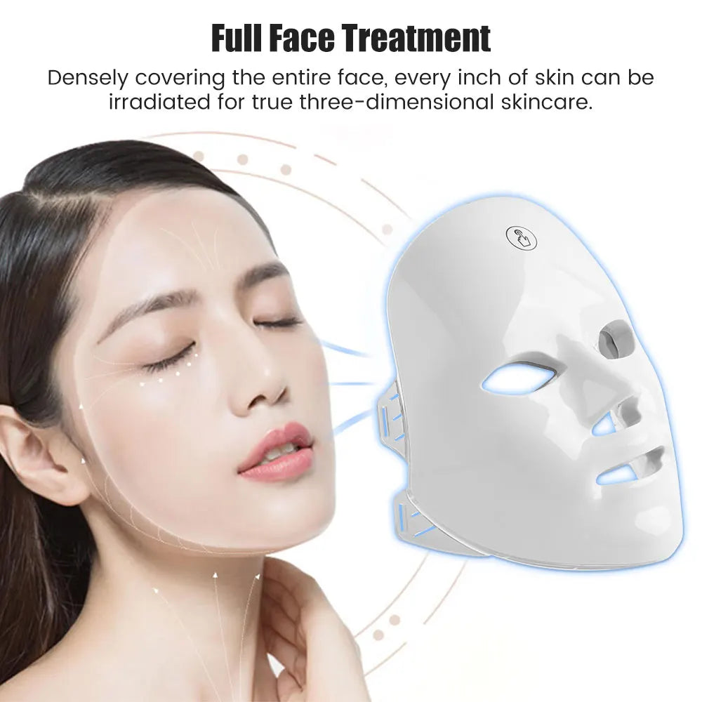 Masque Beauté LED Photonique Rechargeable – 7 Couleurs pour Soin du Visage à Domicile