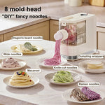 Charger l&#39;image dans la galerie, 7 Molds Fully Automatic Noodle Maker 150W Home Multifunctional Electric Noodle Pressing Machine Dumpling Wrapping Machine 220V
