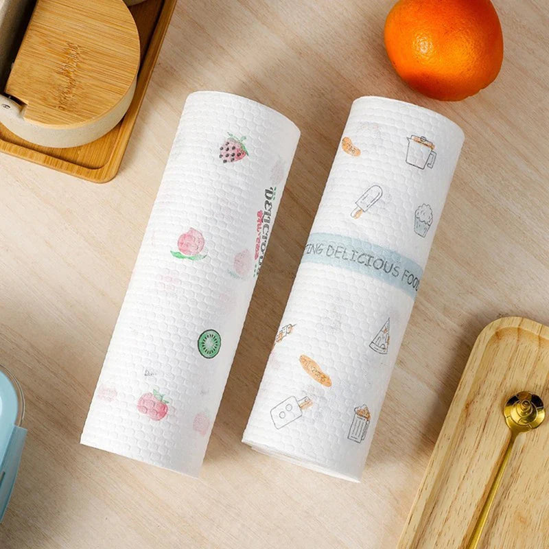 Rouleau de Lingettes Réutilisables pour la Cuisine, Usage Humide et Sec.