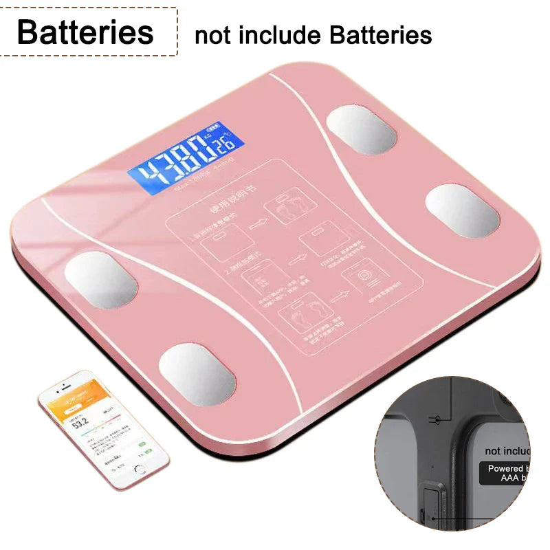 Smart Body Fat Scale Wireless Digital Bathroom Scale Bluetooth Electronic Weight Scale with Smartphone App.