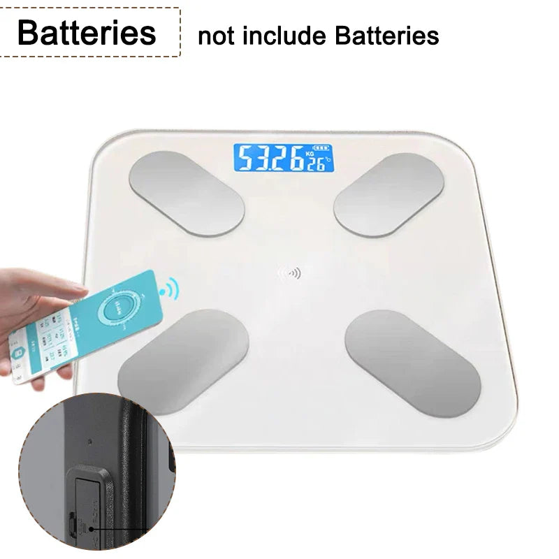 Smart Body Fat Scale Wireless Digital Bathroom Scale Bluetooth Electronic Weight Scale with Smartphone App.