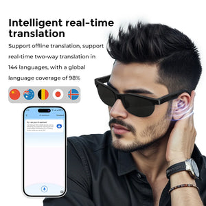 LUNETTE INTELLIGENTE – MUSIQUE, APPEL &amp; Traduction de Langue en Live ( sans camera intégrés )