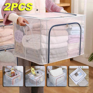 Transparent clothing organizer Multi-functional folding bins toy storage box waterproof storage box home storage shelves.