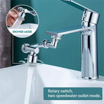 Charger l&#39;image dans la galerie, 1080° Rotatable Extension Faucet Sprayer Head 2 Spray Modes Universal Bathroom Tap Extend Adapter Aerator
