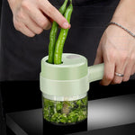Charger l&#39;image dans la galerie, 4In1 Electric Vegetable Cutter Set Handheld Wireless Electric Garlic Masher Food Chopper Meat Grinder Machine Food Peel Slice
