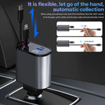 Charger l&#39;image dans la galerie, Chargeur de Voiture 4-en-1 – avec Câble Rétractable et charge rapide.

