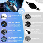 Charger l&#39;image dans la galerie, Chargeur de Voiture 4-en-1 – avec Câble Rétractable et charge rapide.
