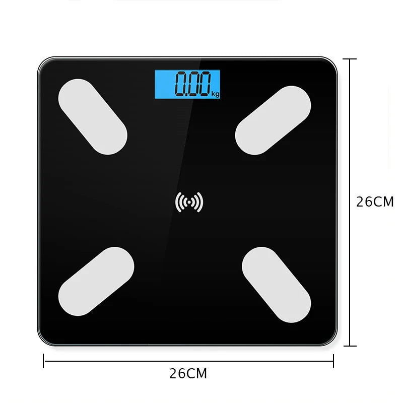 Smart Body Fat Scale Wireless Digital Bathroom Scale Bluetooth Electronic Weight Scale with Smartphone App.