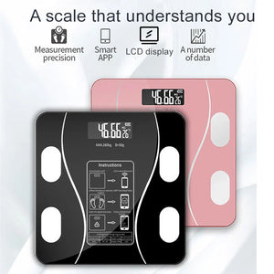Smart Body Fat Scale Wireless Digital Bathroom Scale Bluetooth Electronic Weight Scale with Smartphone App.