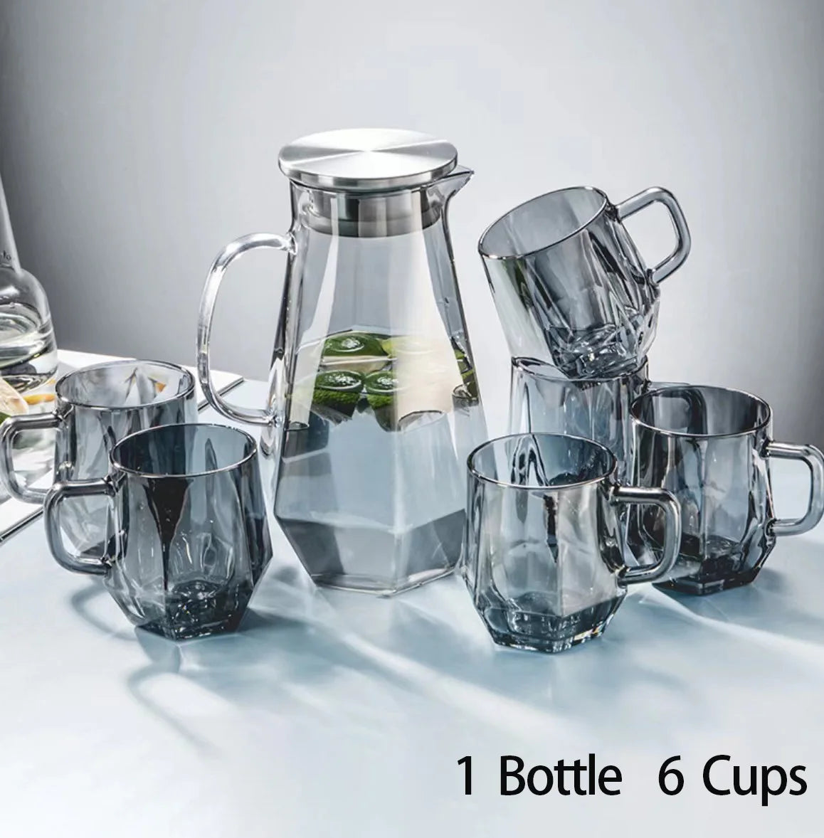 Carafe VIP + 6 Verres  Design Diamant.