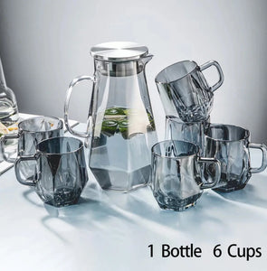 Carafe VIP + 6 Verres  Design Diamant.