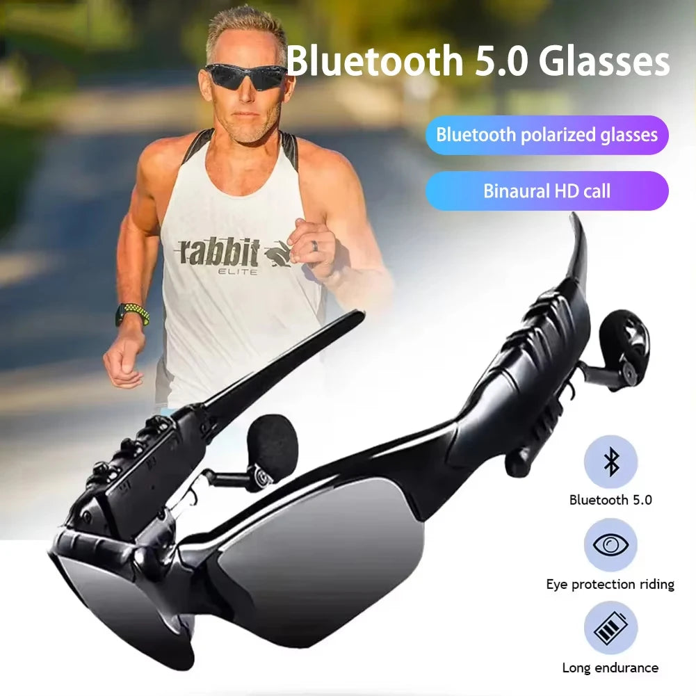 Smart Bluetooth Audio Glasses Outdoor Sports Cycling Surround Sound Headphones Listen To Music Call Polarized Sunglasses.