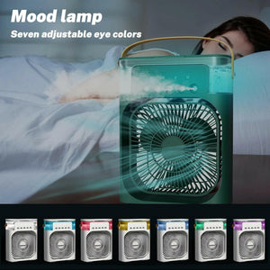 Portable Air Conditioner Fan 4 in 1 Personal Mini Cooling Spray Fan Small Aircon Humidifier Desk Fan for Home Office Room.
